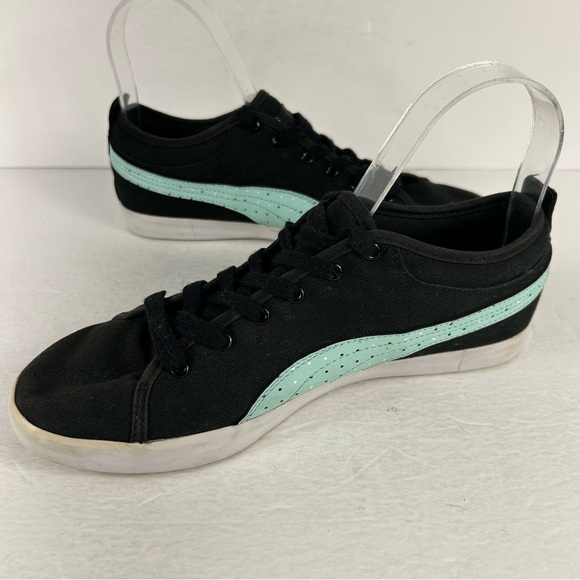 ❤️ Puma Women's Black and Light Blue Sneakers Size 8 - Picture 4 of 9